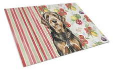 Caroline's Treasures Black Tan Otterhound Veggie Glass Cutting Board WDK8338LCB