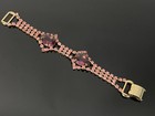 Vintage Gold Tonę SET Light and Dark Pink Stones Bracelet 15" Necklace — photo 4