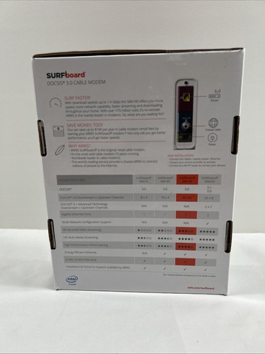 ARRIS Surfboard SB6190 - 32x8 Cable Modem - White - Picture 2 of 2