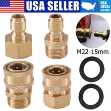4Pc Pressure Washer Adapter Set Quick Disconnect Kit M22 Swivel to 3/8'' Connect