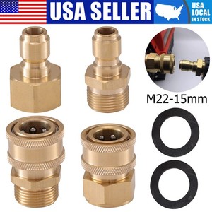 4Pc Kit de déconnexion rapide de l'adaptateur de lave-pression M22 Balayez jusqu'à 3/8'' Connect