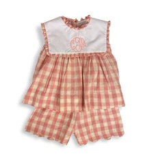 Girls CECIL and LOU Orange Checkered Dress with Bloomers Size 3T — MONOGRAMED
