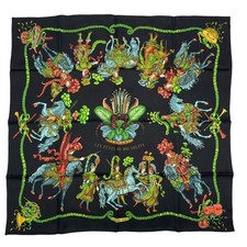 Hermes Silk Scarf 90 LES FERES DU ROI SOLEIL Very Good Condition
