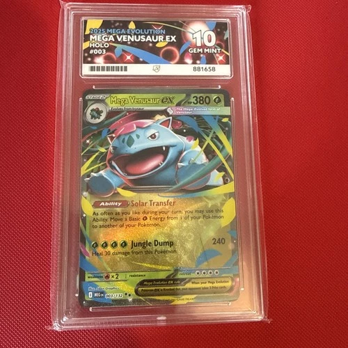 Mega Venusaur Ex - 003/132 Mega Evolution - Pokemon ACE 10 Perfect Sub Grades