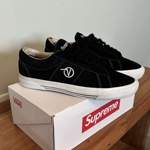 Supreme x Vans Sid Pro Sample Tag Homme 11 Noir Chaussures de Skateboard Chrome