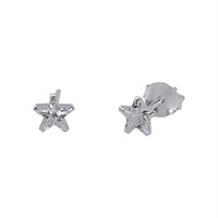 Ohrstecker Stern Zirkonia 925 Silber Glitzernd Himmlisch Kristall - Silverly