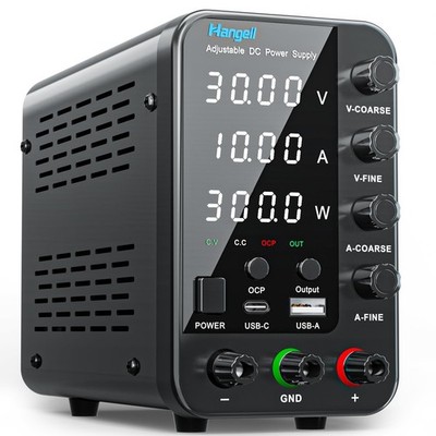 DC Power Supply Variable, 30V 10A Bench Power Supply with Encoder Coarse & Fi...