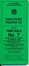 UNION PACIFIC RAILROAD SYSTEM EMPLOYEE TIMETABLE #7 OCTOBER 29, 1989 NEW