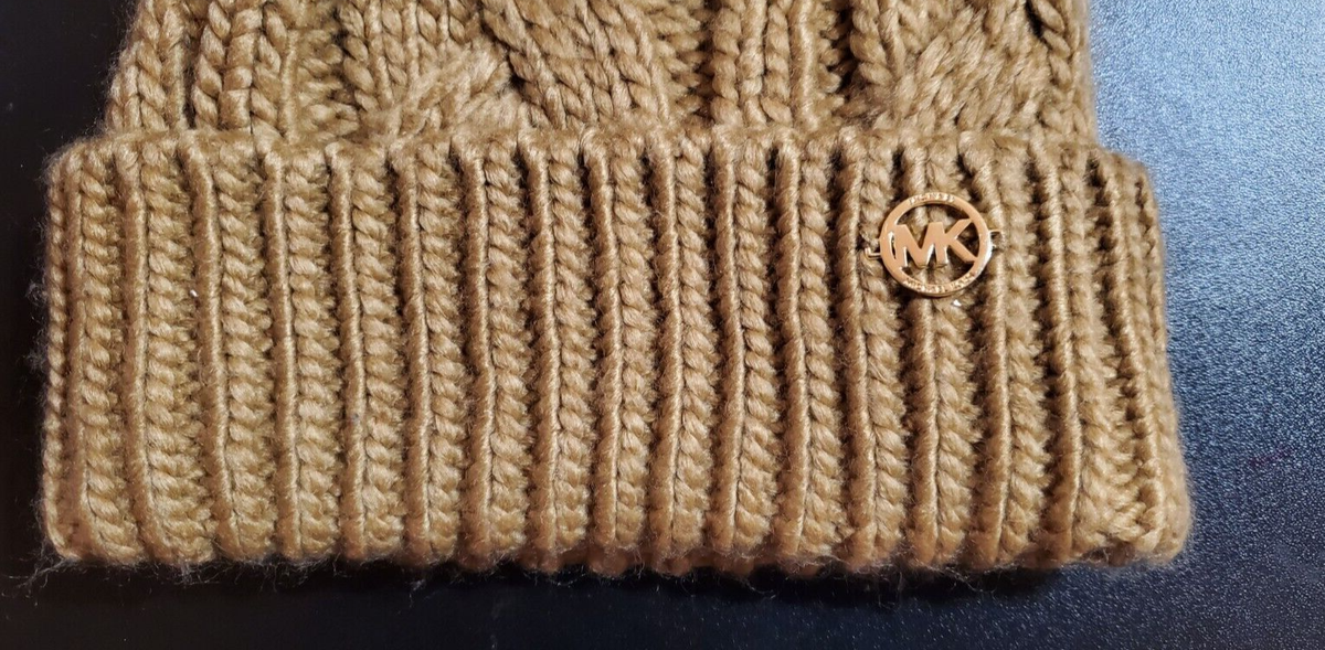 Michael Kors Womens Cableknit Pom Pom Cuffed Beanie Women main image 2