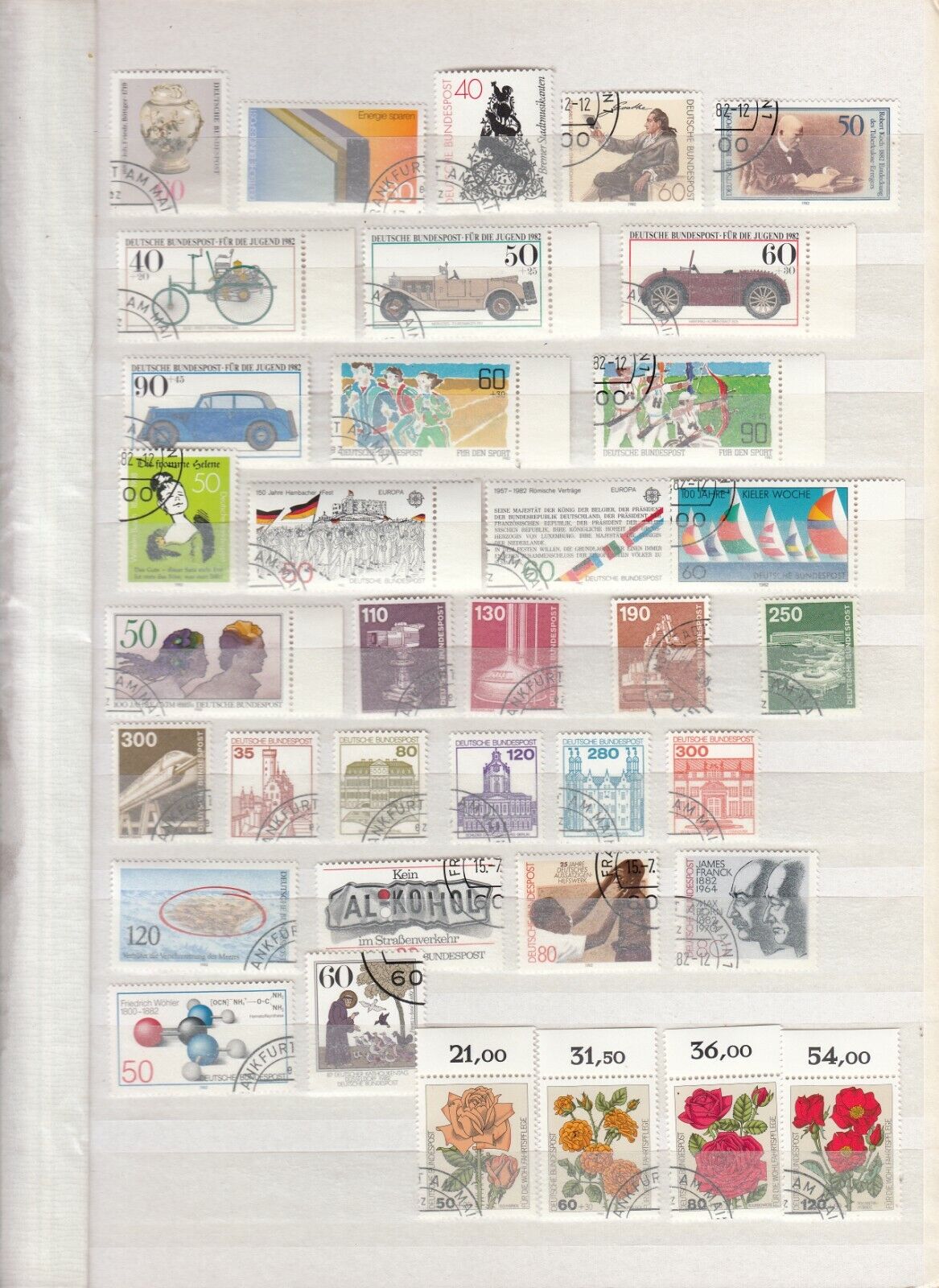 Briefmarken Sammlung  Bund BRD 1982 gestempelt  (V3)