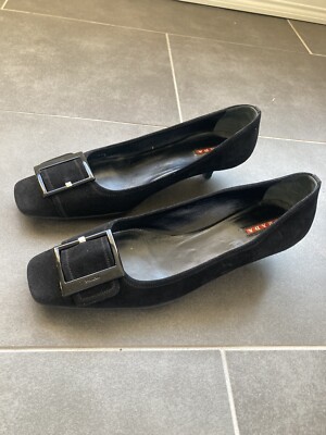 靴 PRADA Leather Strap Shoes 37 PRADA Women Blue Patent Leather Laced Shoes Oxford 37.5 | eBay