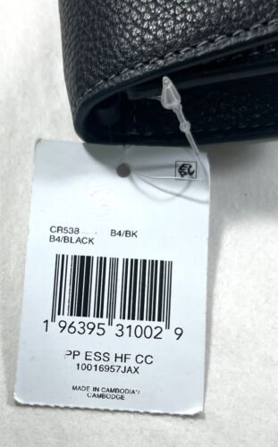 COACH C6718 Custodia per carte mezzo flap in pelle ciottolata nera, borsa a tracolla - Foto 15 di 15