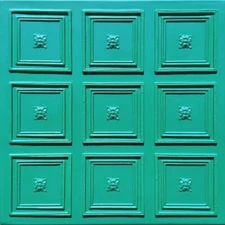 Ceiling Wall Backsplash Tile Glue Up, PVC 20"x20" ROCOCCO Patina