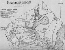 Barrington Nayatt  RI 1870 Map with Homeowners Names Shown