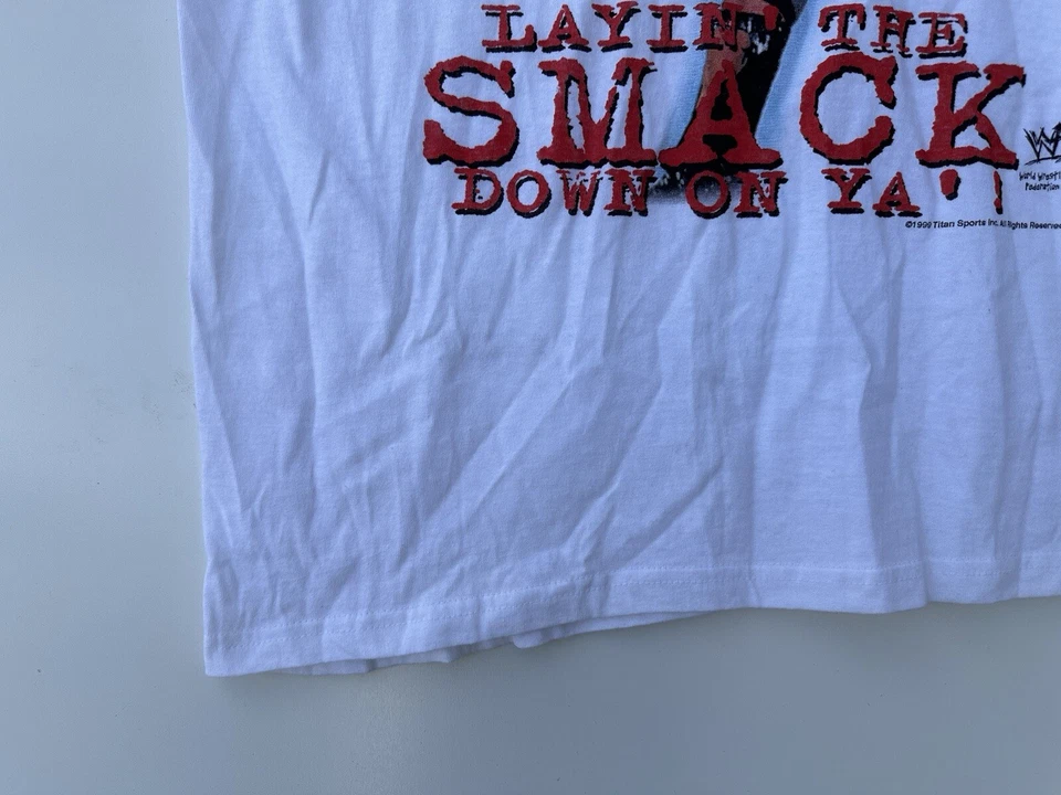 Camisa sin mangas 1999 WWF The Rock Layin The Smack Down talla L lucha libre vintage Foto 2 de 4