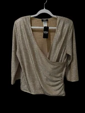 NWT BEAUTIFUL MSK Gold Faux Wrap -1X