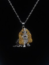 Beautiful Basset Hound Rhinestone Pendant Necklace Silver Toned Dog Lover Gift