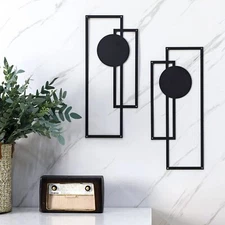 Metal Abstract Wall Art - Minimalist Geometric Decor for Living Room & Bath