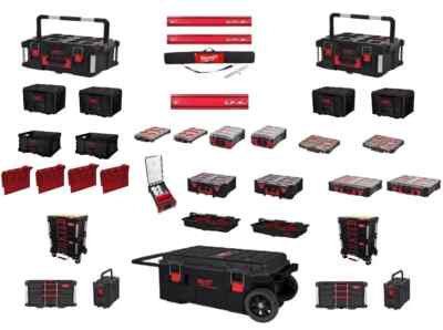 Milwaukee schwarz PACKOUT Werkzeugkästen, Schubladen, Schienen, Organizer & Trolleys