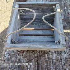  Wood Basket With Rope Handles Reclaimed Barn Wood  Flower Trog