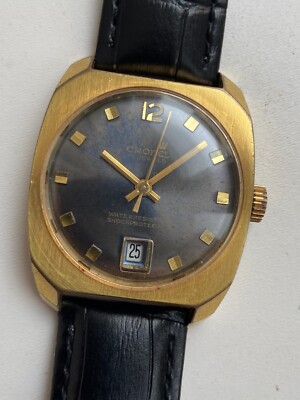 Vintage RARE Men WIRST WATCH CRONEL 17 JEWELS AU G CAL EB 8800 RRR TOP