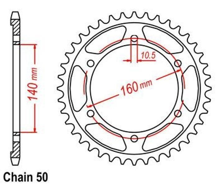 Roue a chaîne 530 de 49 dents pour les longs roadtrips en GPZ 1100 E