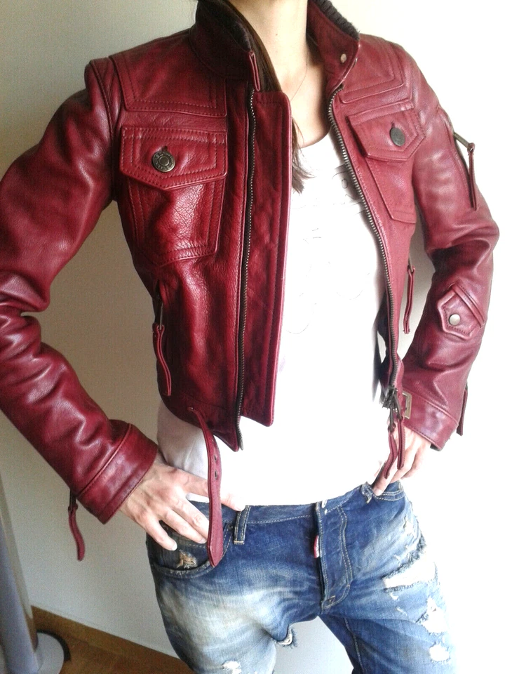 Authentic DSQUARED leather biker jacket mod.73PK005 size 40 - Image 4 of 4