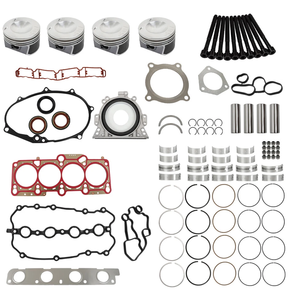 For Audi A4 A4 Quattro 2005-2008 2.0L Engine Rebuild Overhaul Kit Pistons Seals - Image 2 of 4