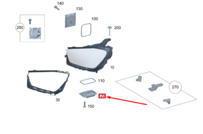 MB GLE W167 Front Light Range Adjust. Left Control Unit  