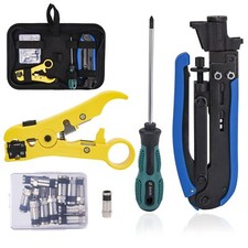 Rg6 Coax Cable Crimper Kit Coaxial Compression Tool Adjustable Rg6 Rg59 Rg11 755