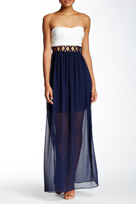 banded waist maxi dress Bow Elastic Waist Dress
