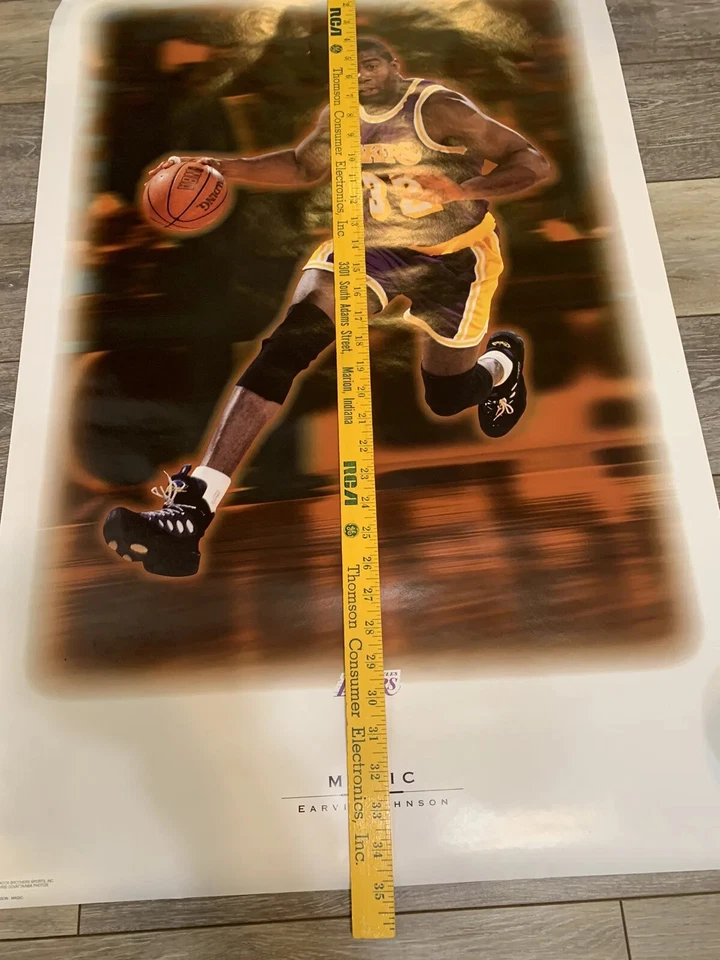 Vtg. EARVIN MAGIC JOHNSON POSTER LA LAKERS “Johnson Is Back” Costacos Bros 1996 - Image 2 of 4
