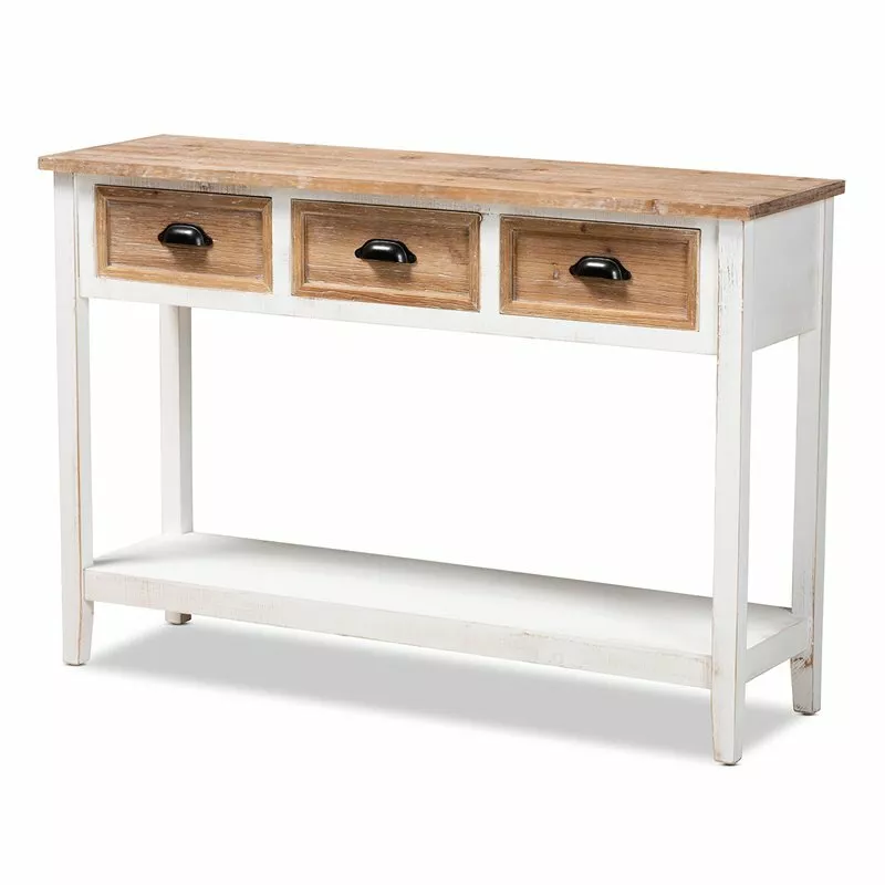 Brown and sales white console table