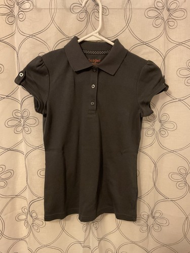 Cat & Jack Girls Gray School Uniform Short Sleeve Shirt Size Medium (7/8)