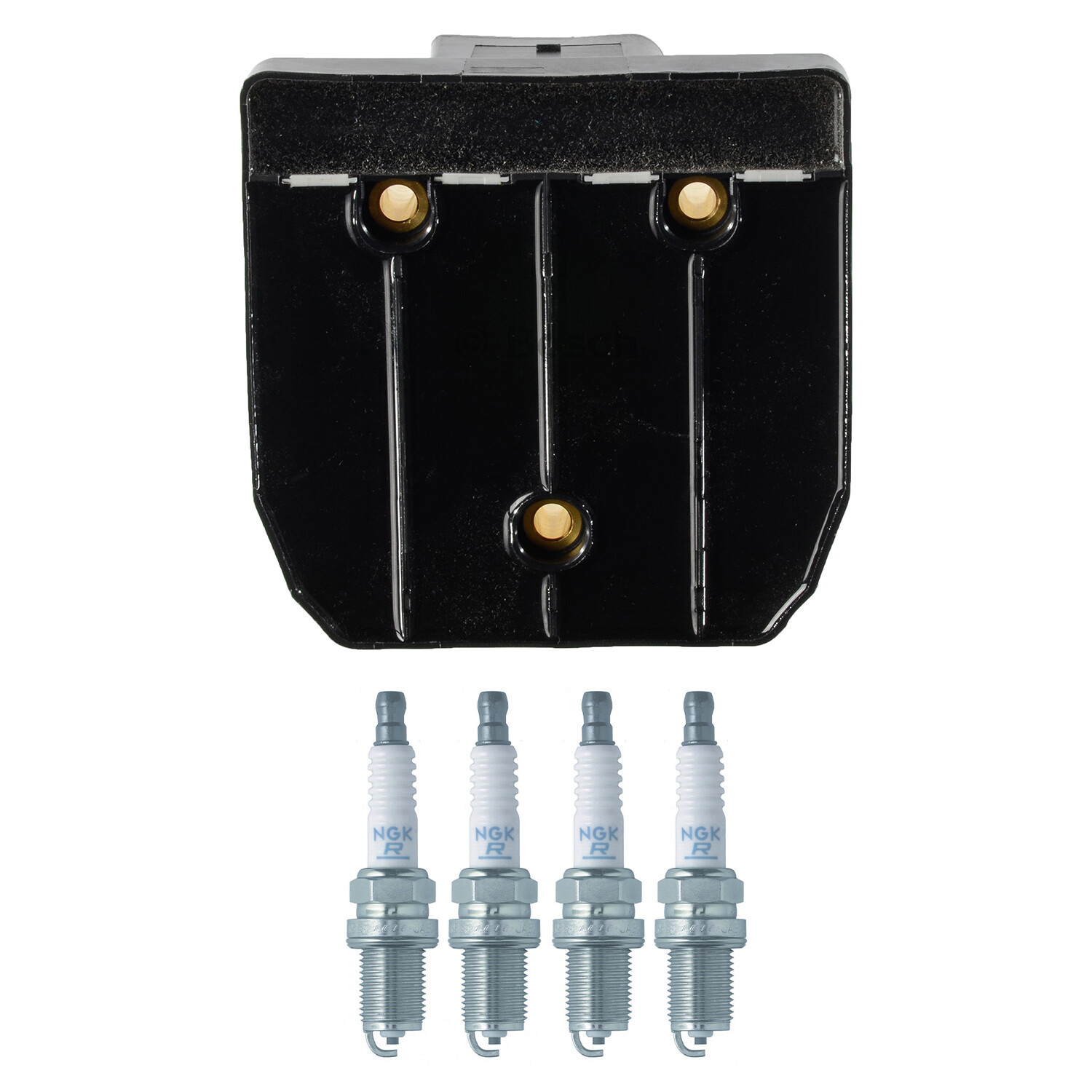 Bosch Ignition Coil NGK 4 V-Power Spark Plug Kit For Golf Jetta Summit Yaris L4