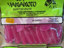 20 Gary Yamamoto Fishing Baits 5" Single Tail Grub / Opaque Pink Purple Color