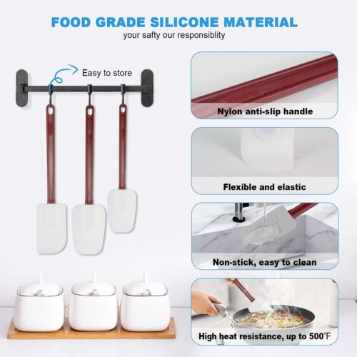 High Heat Resistant Silicone Scraper Spoon Commercial Spatula For Cooking Rubber - Picture 2 of 5