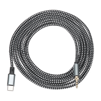 USB C auf 3,5mm männliches Audio Aux Kabel Kopfhörer HiFi Kabel 2M, Schwarz