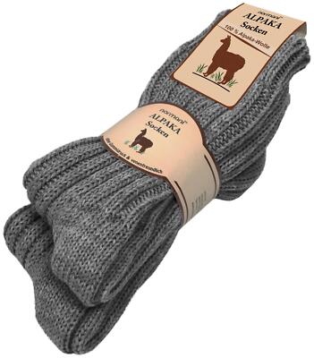 2 Paar normani  Alpaka-Socken 100 % Alpaka mit Schafwolle super warm