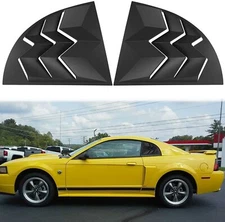 Quarter Side Window Scoop Louvers ABS SunShade Cover for Ford Mustang 1999-2004