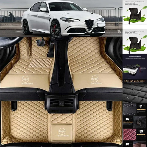 For Alfa Romeo Giulia Stelvio Car Floor Mats Handmade Custom Waterproof Carpets - Imagen 19 de 37