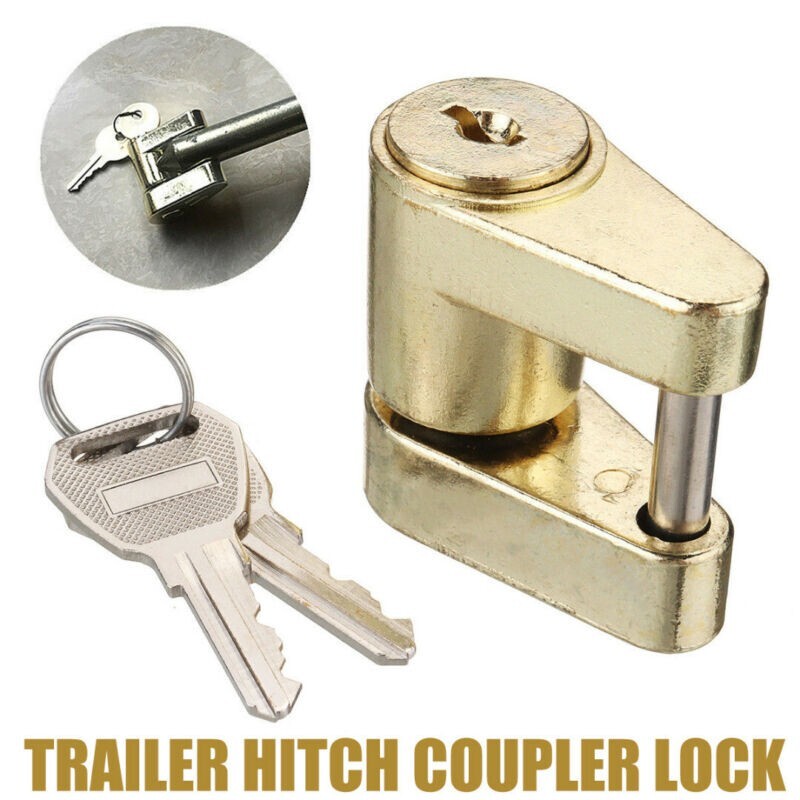Security Coupler Lock +2 Keys Car Truck Vehicles Zinc Alloy Antitheft