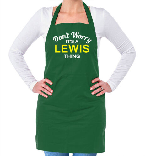 Don't worry It's A Lewis thing! Unisex Adult Apron Family Name Own - Picture 1 of 13