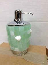 Frontgate Aria Cut Sea Glass Shells Soap Lotion Dispenser Pump Bottle Bathroom