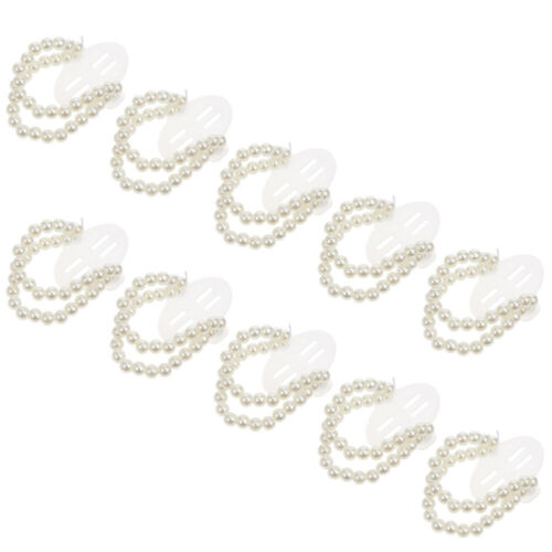  10 Pcs Elastic Bead Wristband Boutonniere Supplies Bridal Pearls Prom - Afbeelding 1 van 12