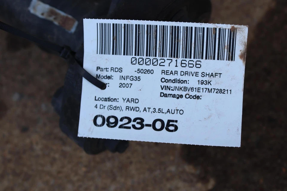 2007-2008 INFINITI G35 SEDAN RWD A/T EIXO DE TRANSMISSÃO TRASEIRO HÉLICE CARDAN FABRICANTE DE EQUIPAMENTO ORIGINAL - Imagem 4 de 4