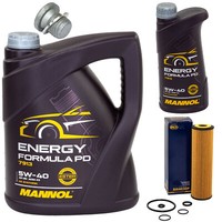 MotoröL Set 5W-40 6 Liter + ÖLfilter Sh 4030 P + Schraube FüR Mercedes C-Klasse