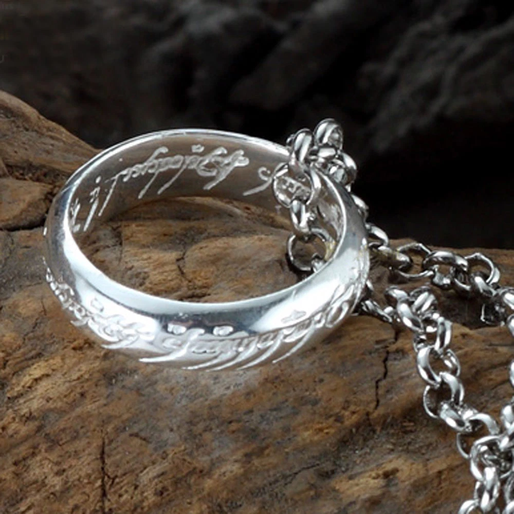 Classic Lord Of The Ring 925 Sterling Silver The one Ring With Chain Nice Gift