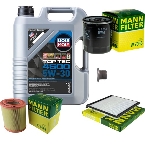 MANN Inspektionspaket 5 L LIQUI MOLY Top Tec 4600 5W-30 für Peugeot Partner