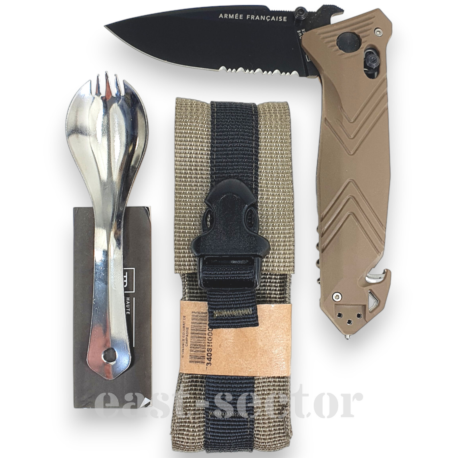 CAC - French Army Military Knife Spork Case Coyote Tan Nitrox Foreign Legion TB